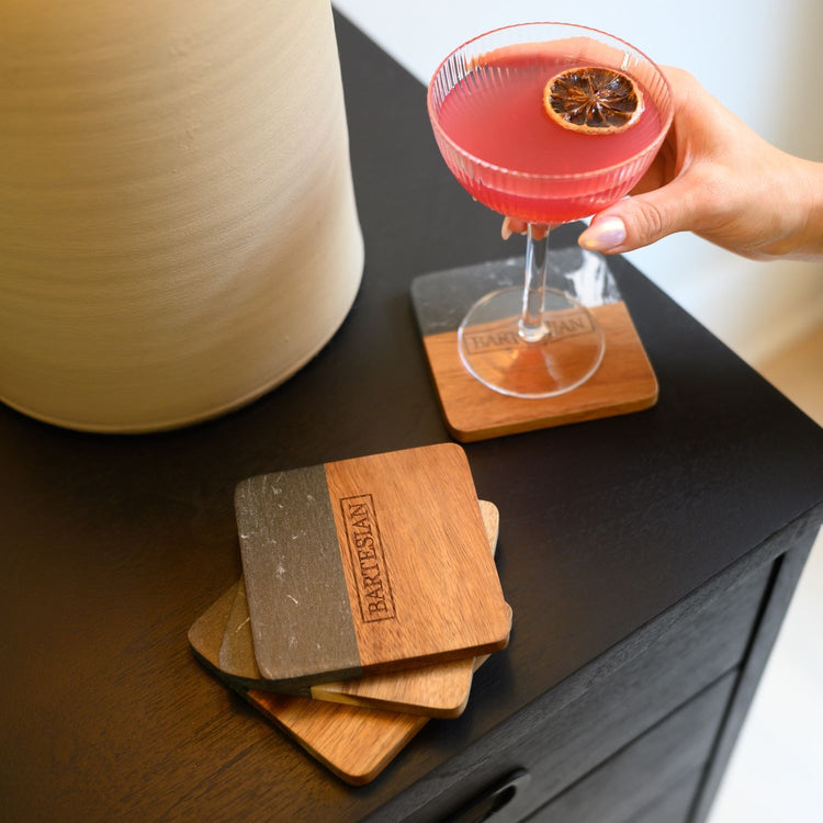 Cutting Board with Coasters - Set of 4