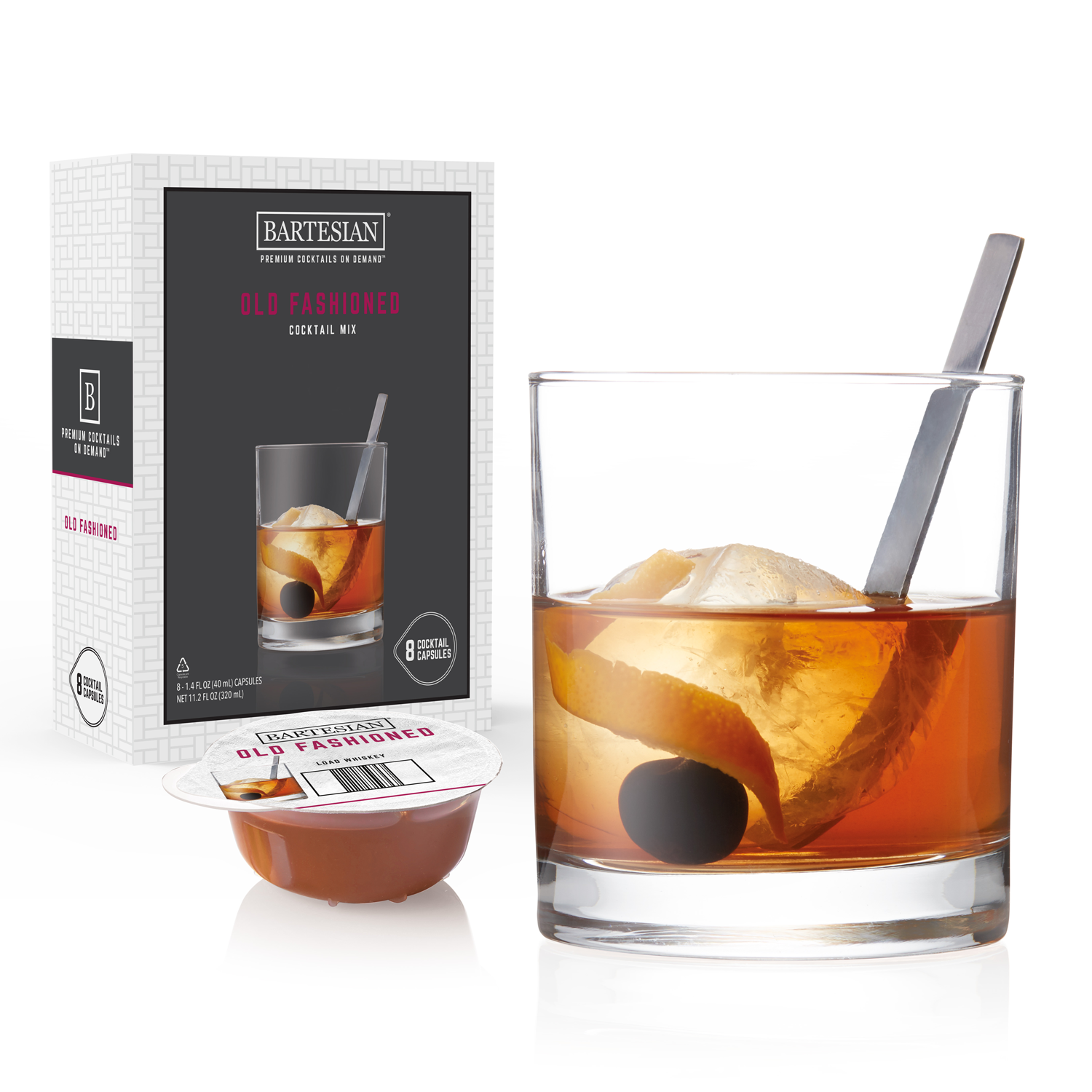 Bartesian 55397 - The Whiskey Lover's Collection Cocktail Mixer Capsules 