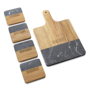 Cutting Board with Coasters - Set of 4