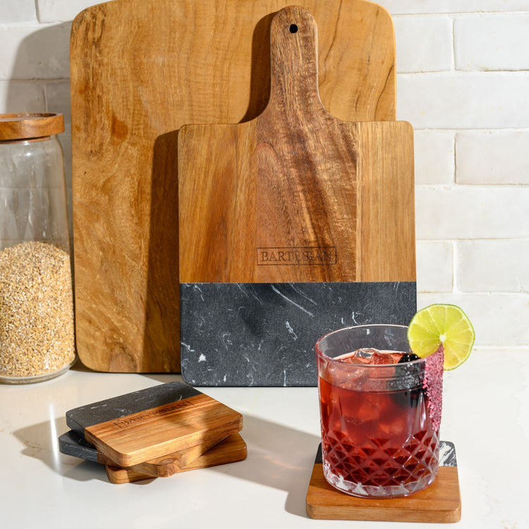 Cutting Board with Coasters - Set of 4