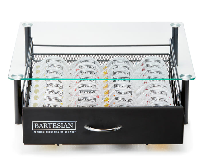 Storage Drawer for Bartesian Capsules by Ksestor - Holds Up to 40 Bartesian Pods - BEV Black Decker Cocktail Maker Compatible - Sturdy and Stackable