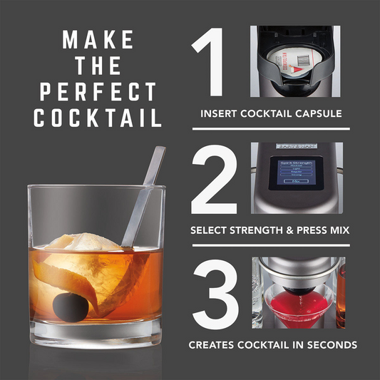 Bartesian Duet Premium Cocktail Machine for the Home Bar, 2 Glass Spirit  Bottles 