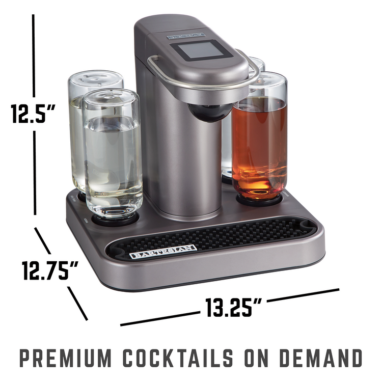 Bartesian Duet Premium Cocktail Machine for the Home Bar, 2 Glass Spirit  Bottles 